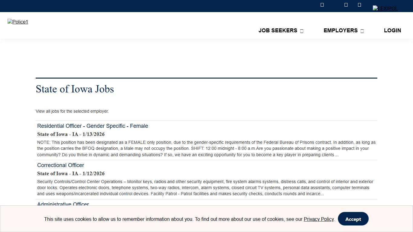 State of Iowa Jobs | Police1 and Corrections1